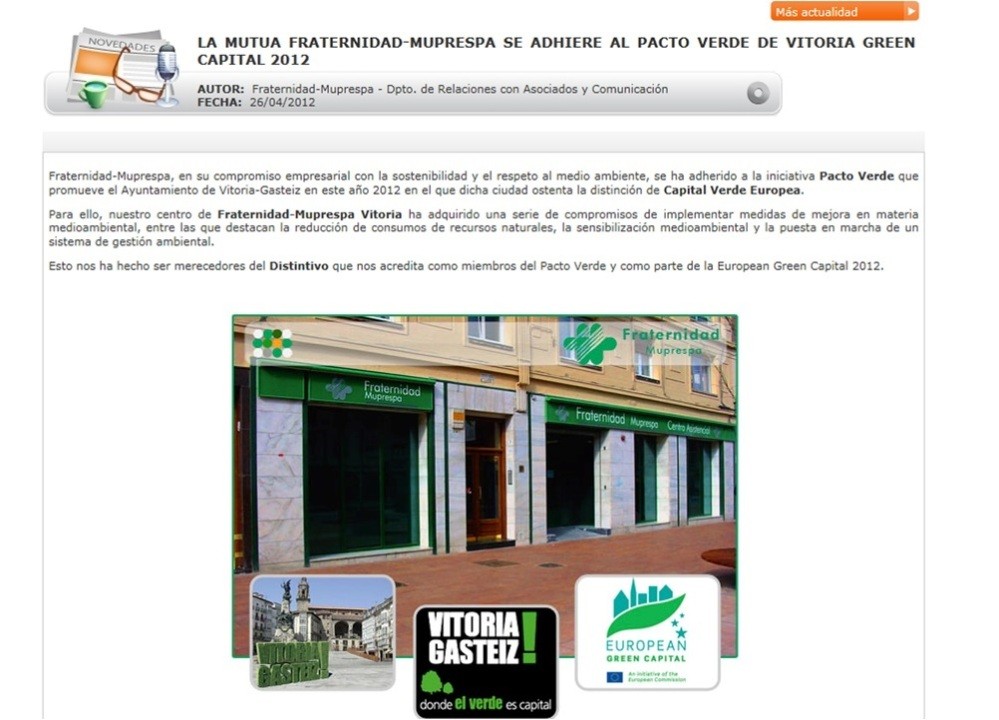 Adhesi&oacute;n al Pacto Verde de Vitoria 